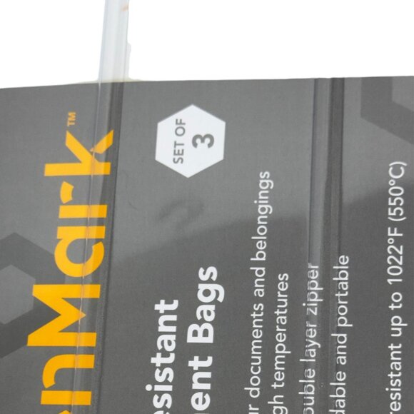 Fire Resistant Document Bags With Zippers For Cash & Documents Set Of 3 - Picture 13 of 14